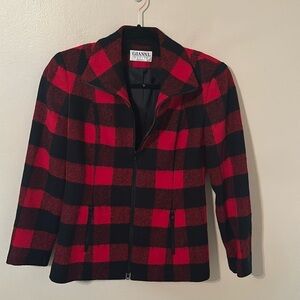 Gianni Wool/Mohair Blend Zip Up Plaid Shacket